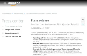 Amazon Press Release