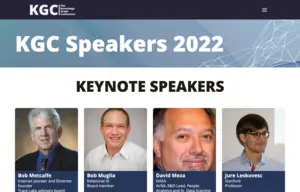 The speakers page for the Knowledge Graph conference in 2022